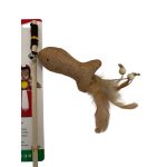 Kistappancs természetes pálcás macskajáték tollas egérrel 