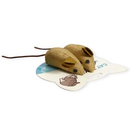 Kétszínű juta egér macskajáték - 2 darabos szett