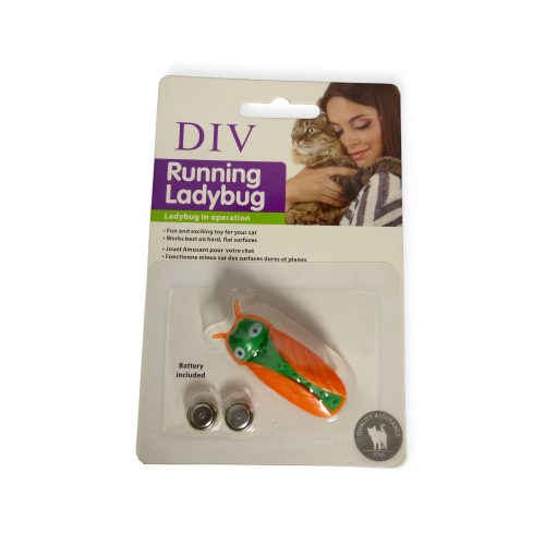 Interaktív mozgó katica macskajáték narancssárga