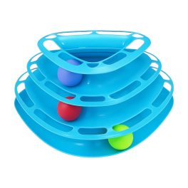 3 szintes forgó labdás macskajáték – kék 
