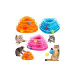 3 szintes forgó labdás macskajáték – kék 