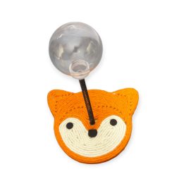 Róka mintás kaparós macskajáték - rugós labdával