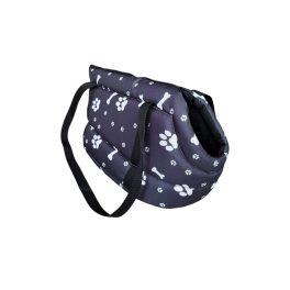 Puha kutyahordozó táska – tappancs mintás, cipzáras L