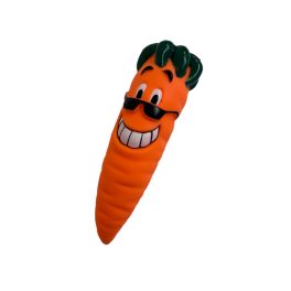   Csipogós “Cool Répa” kutyajáték – narancssárga gumifigura 