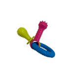 Színes rágókarika kutyáknak – fogtisztító, gumis játék