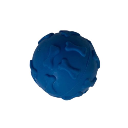 Csontmintás strapabíró rágó- és pattogó kutyalabda – Kék TPR fogtisztító labda 