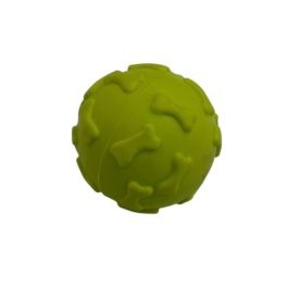   Csontmintás strapabíró rágó- és pattogó kutyalabda – Sárga TPR fogtisztító labda 