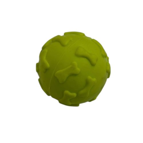 Csontmintás strapabíró rágó- és pattogó kutyalabda – Sárga TPR fogtisztító labda 