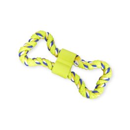   Színes kötélcsont kutyajáték – rágó és húzós játék egyben sárga