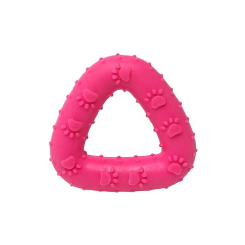 Háromszög alakú tappancsos rágójáték kutyáknak – rózsaszín