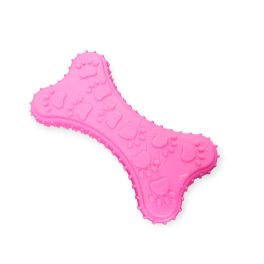   Tappancsmintás rágócsont kutyáknak – fogtisztító, gumis játék rózsaszín