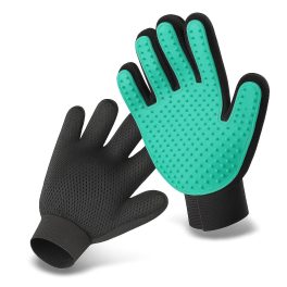 Állatszőr eltávolító és masszázskesztyű zöld