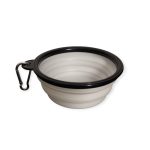 Összecsukható szilikon utazótál kutyáknak/macskáknak fehér