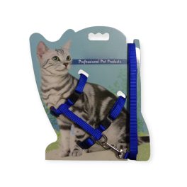 Állítható macskahám pórázzal - kék