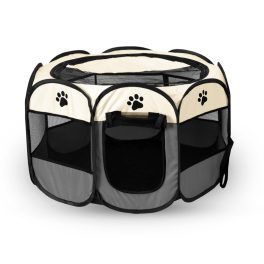Összecsukható kutya és cica kennel – mancs mintás