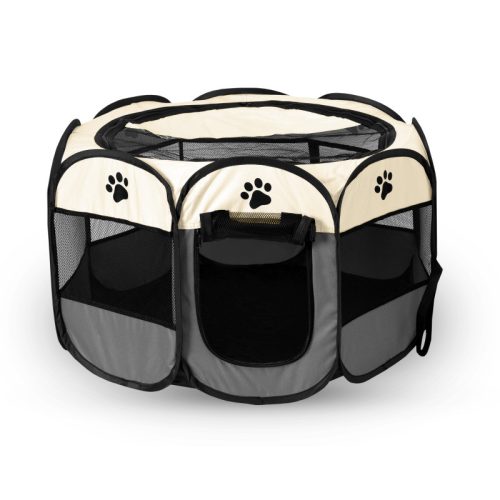 Összecsukható kutya és cica kennel – mancs mintás