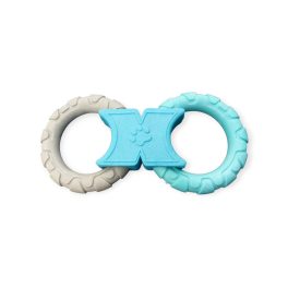   Dupla karika rágójáték kutyáknak – fogápoló, strapabíró gumijáték kék