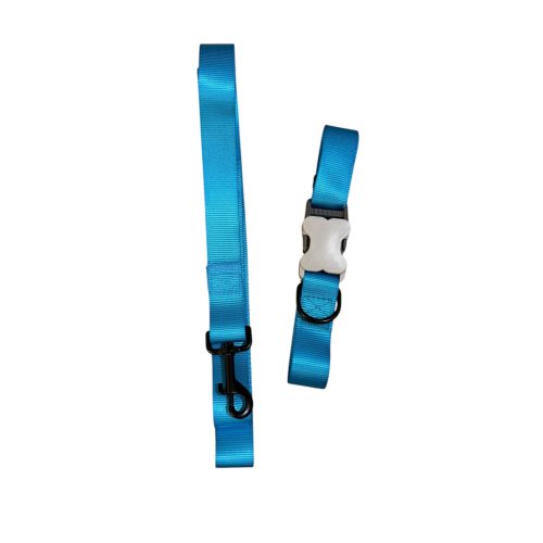 Kék nyakörv és póráz szett – stílusos, erős és kényelmes mindennapi viselet L