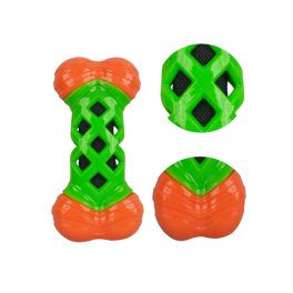   rágócsont kutyajáték – zöld-narancs TPR fogtisztító csont 