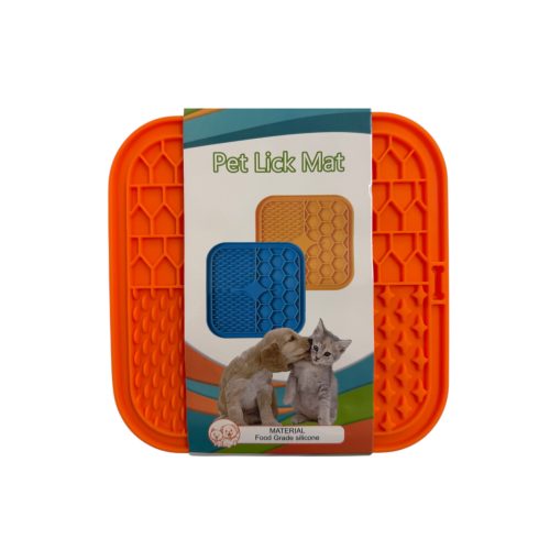 Szilikon nyalólap kutyáknak és macskáknak - narancssárga