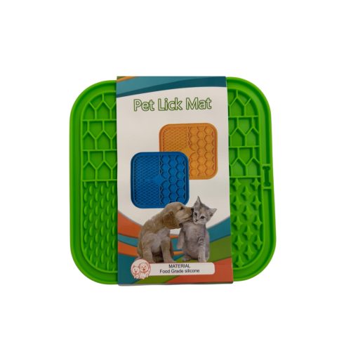 Szilikon nyalólap kutyáknak és macskáknak -zöld