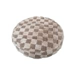 Puha kerek kutyafekhely – bézs kockás, extra komfort (50cm)