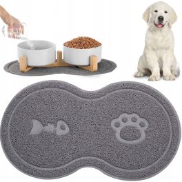   Dupla tál formájú csúszásmentes etetőtál alátét – kutyáknak és cicáknak
