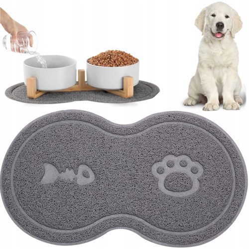 Dupla tál formájú csúszásmentes etetőtál alátét – kutyáknak és cicáknak