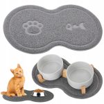Dupla tál formájú csúszásmentes etetőtál alátét – kutyáknak és cicáknak